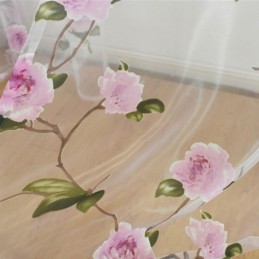 Blomstermønstrede Transparente Gardiner I Tyl Til Boligindretning, Rumdeler