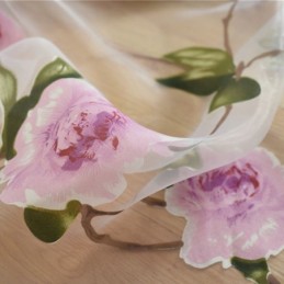 Blomstermønstrede Transparente Gardiner I Tyl Til Boligindretning, Rumdeler