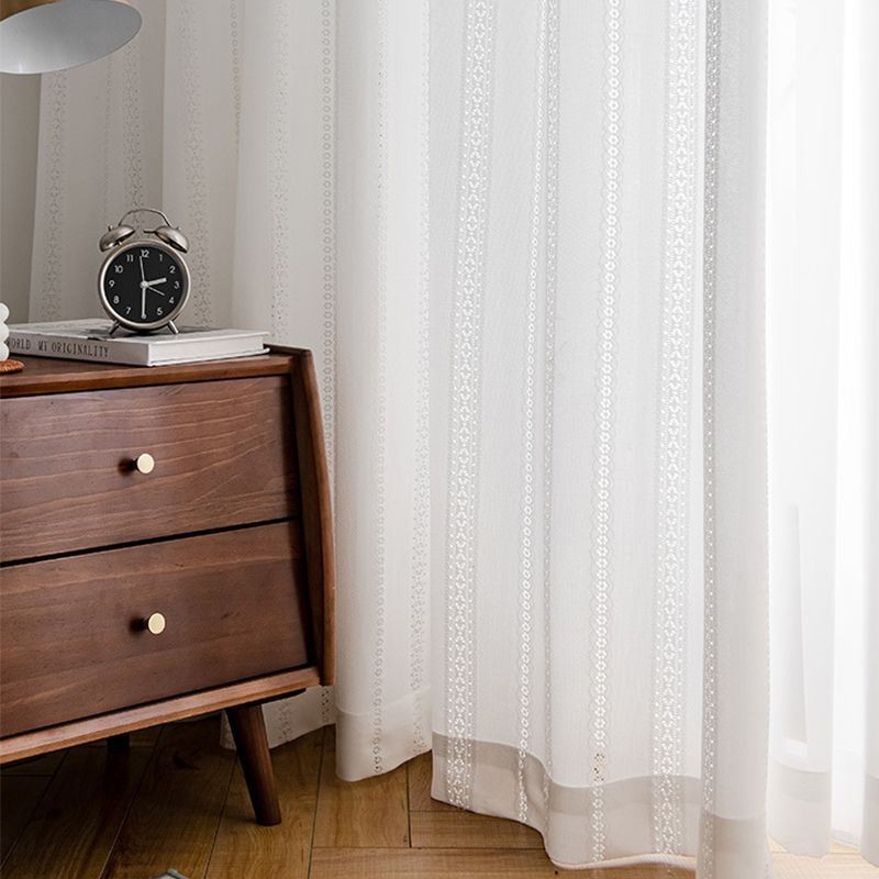 Hvide Gennemsigtige Gardiner I Nordisk Stil Med Jacquardgardiner Til Stue Og Soveværelse