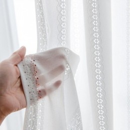 Hvide Gennemsigtige Gardiner I Nordisk Stil Med Jacquardgardiner Til Stue Og Soveværelse