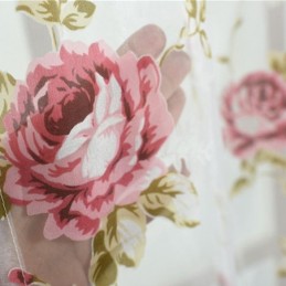 Moderne Blomstertylgardiner Pastorale, Transparente Voile Til Stue, Soveværelse