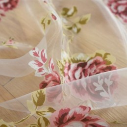 Moderne Blomstertylgardiner Pastorale, Transparente Voile Til Stue, Soveværelse
