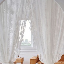Koreanske Tylgardiner, Transparente Gardiner, Broderet Gardin, Specialfremstillet Gardin Til Stue, Spisestue, Soveværelse