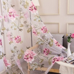 Europæisk Transparent Gardin, Specialfremstillet Gardin, Rustikt Blomstertyl Til Stue, Soveværelse