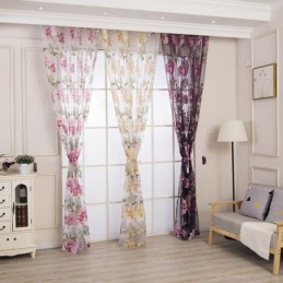 Europæisk Transparent Gardin, Specialfremstillet Gardin, Rustikt Blomstertyl Til Stue, Soveværelse