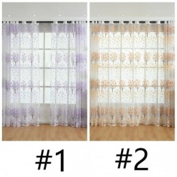 Moderne Transparente Gardiner Med Blomstermotiv I Tyl Til Stuen