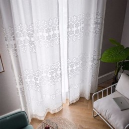 Moderne Hvide Tylgardiner Blomstergardiner Målrettet Gardin Til Stue