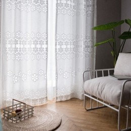 Moderne Hvide Tylgardiner Blomstergardiner Målrettet Gardin Til Stue
