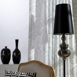 Bladeprintet Gardin, Målrettet Gardin, Tyl, Transparent Til Stue, Soveværelse