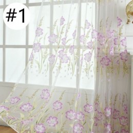 Europæisk Blomstertylgardin, Specialfremstillet I Pastoral Stil Til Stuen