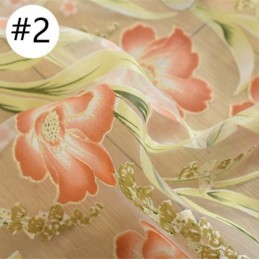 Europæisk Blomstertylgardin, Specialfremstillet I Pastoral Stil Til Stuen