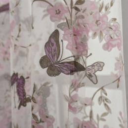 Sommerfugleblomstprintede Tylgardiner Vinduesafskærmning Dekorativt Voilegardin Målfremstillet Gardin
