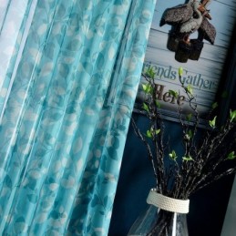 Halvtransparente Gardiner Med Bladprint Til Stue/Soveværelse