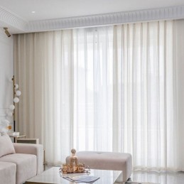 Moderne Hvide Tylgardiner Geometriske Transparente Gardiner Specialfremstillede Gardiner Til Stuen