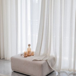 Moderne Hvide Tylgardiner Geometriske Transparente Gardiner Specialfremstillede Gardiner Til Stuen