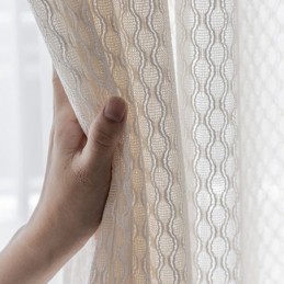 Moderne Hvide Tylgardiner Geometriske Transparente Gardiner Specialfremstillede Gardiner Til Stuen