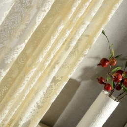 Europa Broderi Tyl Gardiner Romantiske Semi Transparente Jacquard Vinduesgardiner
