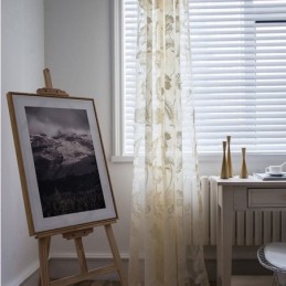 Hvide, Transparente Voilegardiner, Dekorative Vinrankebroderi, Vinduesgardiner Til Soveværelse