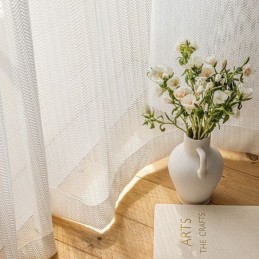 Gardiner Med Fiskebensmønstret Tyl Til Vinduer Og Soveværelser