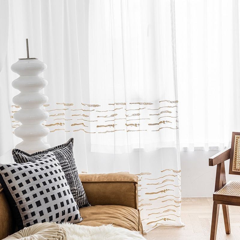 Moderne Voile Tylgardin, Specialfremstillet, Hvid, Transparent, Til Stue, Soveværelse