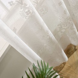 Broderet Blomstertylskærmgardin, Skræddersyet Gardin, Luksuriøse Transparente Voilegardiner