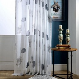 Elegant Lotus Voile Gardin, Skræddersyet Gardinpanel Til Stue, Soveværelse