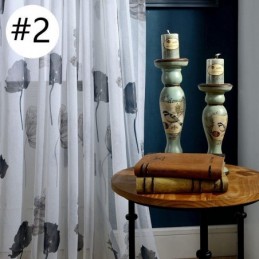 Elegant Lotus Voile Gardin, Skræddersyet Gardinpanel Til Stue, Soveværelse