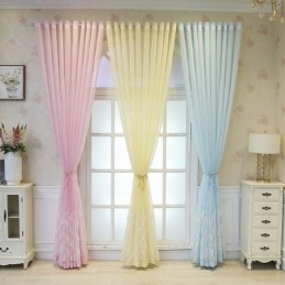 Luksuriøs, Transparent Viftegardin Med Broderi, Højkvalitets Tyl, Specialfremstillet Gardin