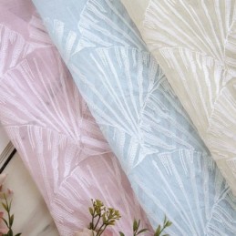 Luksuriøs, Transparent Viftegardin Med Broderi, Højkvalitets Tyl, Specialfremstillet Gardin