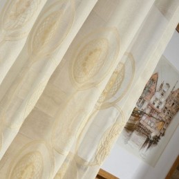 Cirkelbroderi Transparente Gardiner Til Stue/Soveværelse