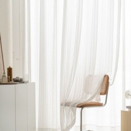 Moderne Broderede, Transparente Voilegardiner, Stribet Tylgardin, Specialfremstillet Gardin Til Stuen
