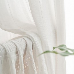 Moderne Broderede, Transparente Voilegardiner, Stribet Tylgardin, Specialfremstillet Gardin Til Stuen