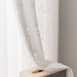 Hvide, Transparente Voilegardiner Med Broderi Til Soveværelse