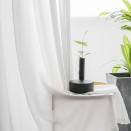 Hvide, Transparente Gardiner Med Plisserede, Krøllede Vinduespaneler