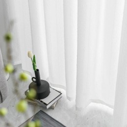 Hvide, Transparente Gardiner Med Plisserede, Krøllede Vinduespaneler