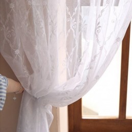 Broderet Tylgardin, Skræddersyet Gardin, Europæisk, Transparent Voile Til Stuen