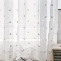 Nordisk Præget Transparent Gardin, Specialfremstillet, Hvid Tyl, Stue, Soveværelse