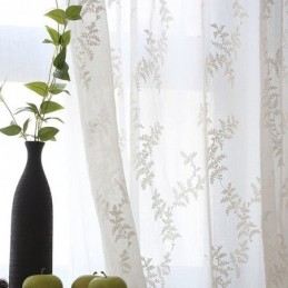 Hvidt, Transparent Gardin, Målrettet, Broderet Tylgardin Til Stue, Soveværelse