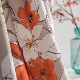 Gardin I Bomuld Og Hør, Skræddersyet Gardin I Amerikansk Stil Med Blomsterprint