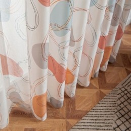 Gardinernordisk Stilovale Gardiner Med Print