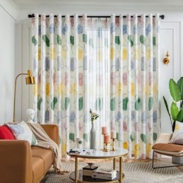 Gardinernordisk Stilovale Gardiner Med Print
