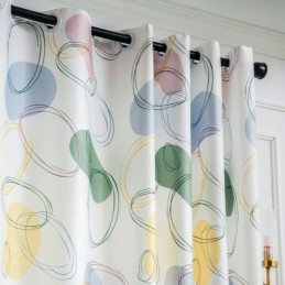 Gardinernordisk Stilovale Gardiner Med Print