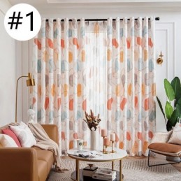 Gardinernordisk Stilovale Gardiner Med Print