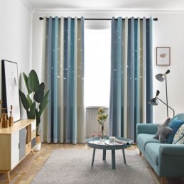 Mørklægningsgardin Skræddersyet Gardin Hul Stjerne Med Transparent Soveværelse