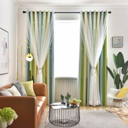 Mørklægningsgardin Skræddersyet Gardin Hul Stjerne Med Transparent Soveværelse