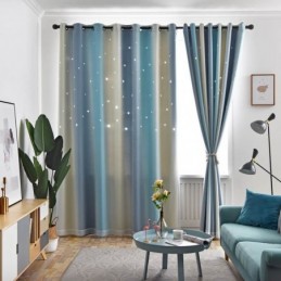 Mørklægningsgardin Skræddersyet Gardin Hul Stjerne Med Transparent Soveværelse
