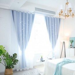 Fresh Max Mørklægningsgardin, Specialfremstillet, Hul Stjerne Med Transparent Gardin, Børneværelse