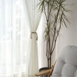 Hvidt, Transparent Gardin, Skræddersyet Gardin, Ensfarvet, Alle Matchende, Voile, Stue, Soveværelse