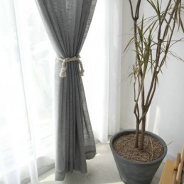 Gråt Transparent Gardin, Skræddersyet Gardin, Åndbart, Ensfarvet Voile, Stue, Soveværelse