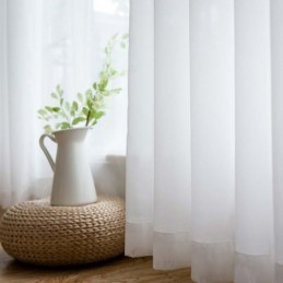 Hvidt Chiffon Gennemsigtigt Gardin, Skræddersyet Gardin, Moderne, Åndbart, Stue, Soveværelse, Børneværelsesstof